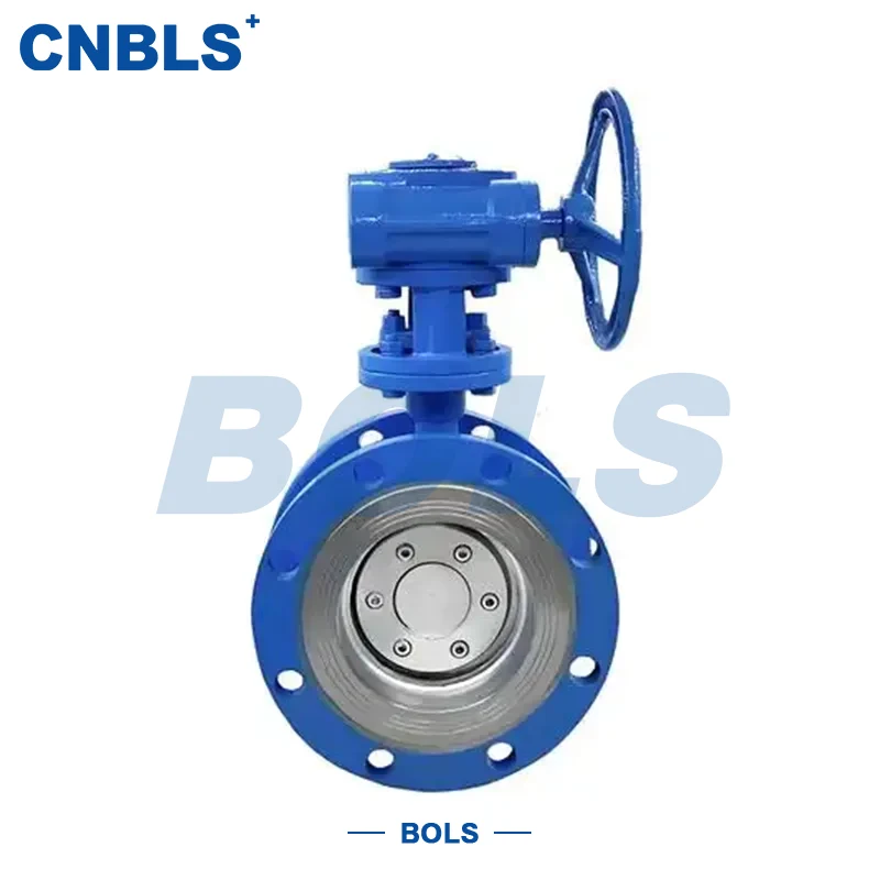 Válvulas borboleta de vedação rígida de metal tipo flange de acionamento de engrenagem helicoidal